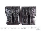 Qty 2 - New leather double mag pouches for 1911 and other single stack magazines