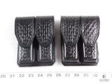 Qty 2 - New leather double mag pouches for 1911 and other single stack magazines