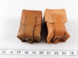 Qty 2 - Military leather ammo pouches
