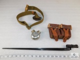 Mosin Nagant bayonet, oil can, ammo pouch, sling