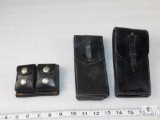 Qty 3 - leather ammo pouches