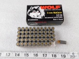 Wolf 9mm Makarov 92 gr FMJ, steel case, 50 rds