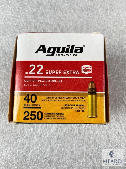 250 Rounds Aguila .22 Long Rifle Ammo. 40 Grain Copper Plated High Velocity. 1255 FPS.