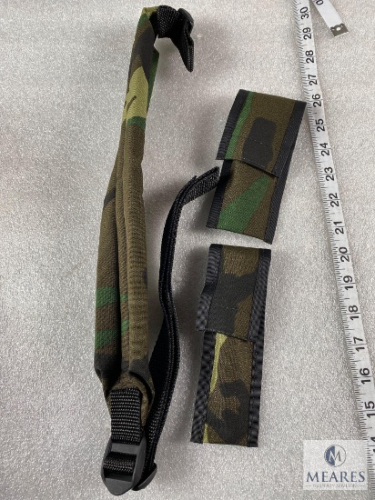 Three-Piece Camo Cordura Hunting Set. Rifle Sling, Mag Pouch, and Knife Case.