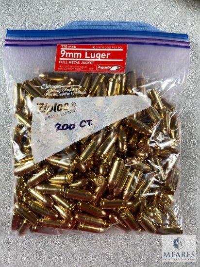 200 Rounds of 9mm Aguila 115-grain Ball Ammunition - Bulk Pack - New Production
