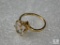 10kt Yellow Gold Ring White Topaz Stone marked 10k 3.0 grams size 6-3/4