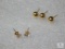 Lot of 2 Pairs 14k Stud Earrings (1) marked 585 with CZ stone (1) marked 14k on post + 1 extra