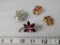 Vintage Rhinestone Jewelry - (2) Pins and a Pair of Clip back Earrings