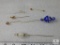 Lot Vintage Fashion Stick Pins includes Opal, Art Glass, Rhinestone, etc