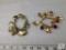 Lot (2) Gold Tone Vintage Bracelets - Napier Acorn Motif & Beach Motif