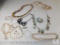 Vintage Lot of Costume Jewelry includes Gold tone Necklace, Beaded Bracelet, etc