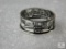 Mens ring size 10 Costume silver tone band like Liberty Coin 1945