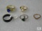 Lot of 5 assorted Costume Jewelry Rings Ladies & 1 mens band