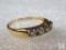 4 Diamond Band Ring marked 14KTP 3.1 grams Size 6.5