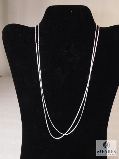 Lot (2) 20" Box Necklace 1.4mm 925 Sterling Silver 7 grams