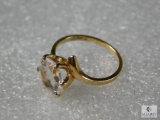 10kt Yellow Gold Ring White Topaz Stone marked 10k 3.0 grams size 6-3/4