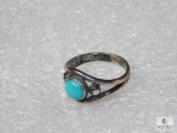 Sterling Silver Turquoise Ring marked Sterling approx 2.9 grams size 5.5