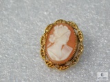 Shell Cameo in Gold Filled Frame approx 1