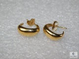 14k Yellow Gold Earrings marked 14k on back Hefty Solid Clutch Back 6.3 grams