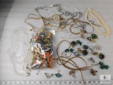 Lot of Jewelry Crafter Pieces - Broken Necklaces, Chains, & Beads