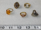 Lot of 6 Fashion Rings - various sizes and styles