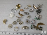 Lot of Vintage Costume Pins - Various sizes and Materials
