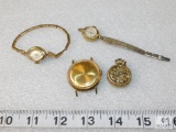 Lot Vintage Watch for Repair - Timex face, Ladies Waltham, Pendant Watch and