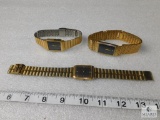 Lot (3) Seiko & Citizen Men's Wrist Watches Gold tone