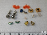 Lot of Vintage Matched Clip Earrings Various Colors