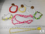Lot Brightly Colored Necklaces - Various Lengths
