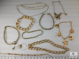 Lot of Vintage Gold Tone Necklaces - Various Styles & Lengths