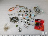 Jewelry Crafters Lot - Unmatched Earrings, Watch Bands, Batteries, etc