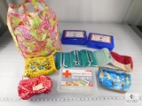 Large Shopping Bag with Lot of assorted jewelry or cosmetic Bags & First aid containers