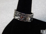 Mens size 10 Costume Ring silver tone band 