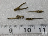 Lot (4) tiny tool charms bronze tone