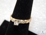 14 G.P. Ladies Ring with Clear Stones