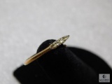 Ladies 14kt Yellow Gold Wedding Band with 2 Small Diamonds marked 14k 2 grams Size 6.5