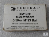 20 Rounds Federal Ammo 5.56mm 55 Grain