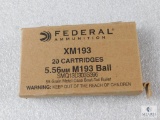 20 Rounds Federal Ammo 5.56mm 55 Grain