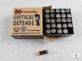 25 Cartridges Hornady Critical Defense .380 Auto Ammo 90 Grain FTX