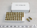 50 Rounds 9mm Luger 124 match RN Ammo (reloads)