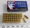 50 rounds Fiocchi 9mm ammo. 115 grain FMJ brass case.