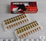 20 rounds Federal American Eagle .223 Remington ammo. 50 grain jacketed hollow point.