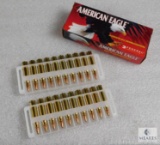 20 rounds Federal American Eagle .223 Remington ammo. 50 grain jacketed hollow point.