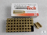 50 rounds Maxx Tech 9mm ammo. 115 grain FMJ brass case