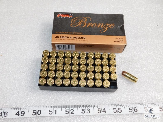 50 rounds PMC .40 S&W ammo. 165 grain FMJ brass cased.