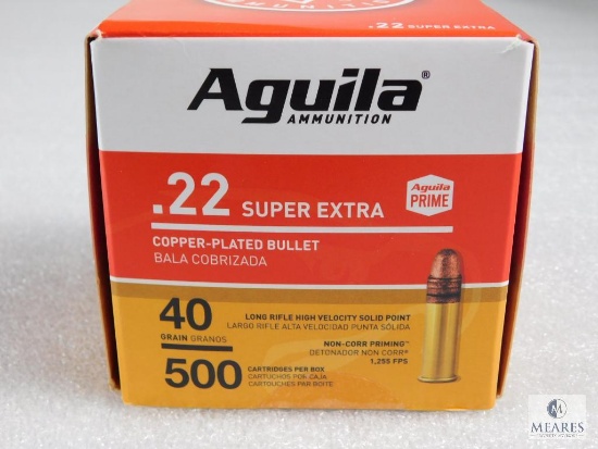 500 rounds Aguila .22 long rifle ammo. 40 grain copper plated. High velocity 1255 FPS