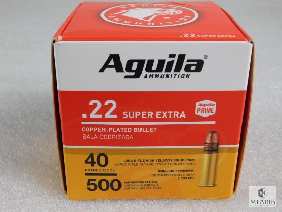 500 rounds Aguila .22 long rifle ammo. 40 grain copper plated. High velocity 1255 FPS