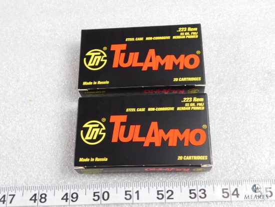 40 rounds TulAmmo .223 Remington ammo. 55 grain FMJ.