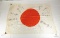 WWII Japan Nisshoki Silk Flag - Japanese Writings - Labeled 1950